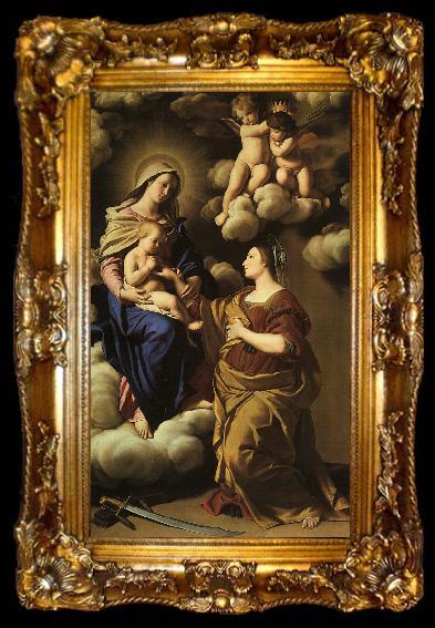 framed  Giovan Battista Salvi Sassoferrato The Mystic Marriage of St.Catherine, ta009-2